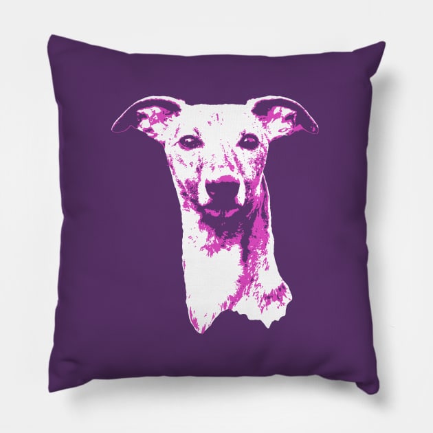 Pink Whippet Pillow by childofthecorn