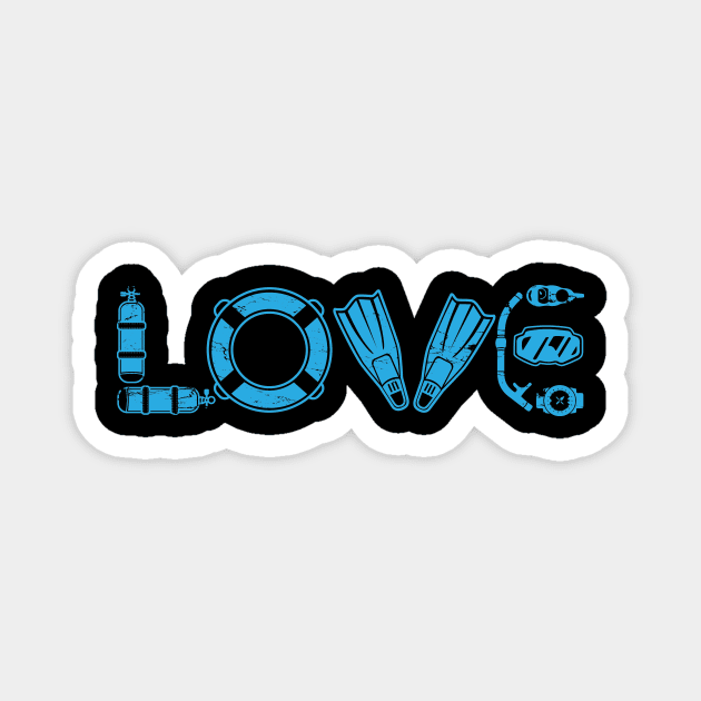 I Love Scuba Diving Magnet by captainmood