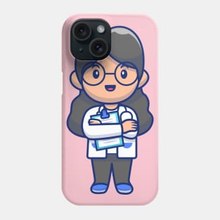 Cute girl doctor cartoon Phone Case