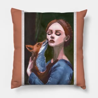 Girl with a fox Pillow