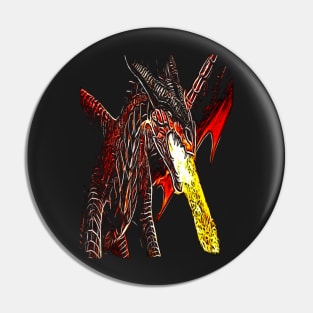 Toothless Fire Breathing Night Fury Fractal Dragon Design Pin