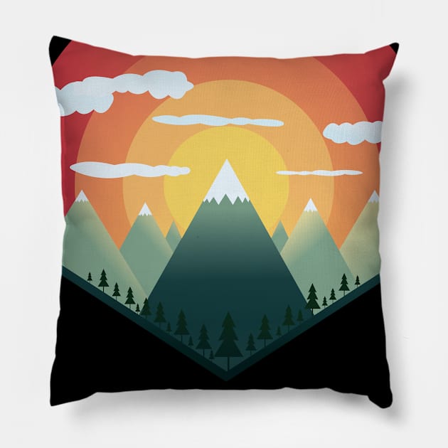 The mountains are calling and i must go nature sunset outdoor hiking snowboard mtb skiing gift Pillow by MrTeee