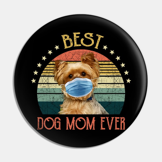 Womens Best Dog Mom Ever Yorkshire Terrier Mothers Day Gift Pin by gussiemc