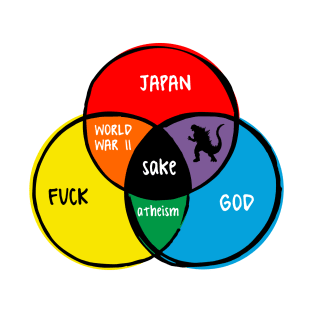 funny Venn diagram – sake (japan, god, fuck) T-Shirt