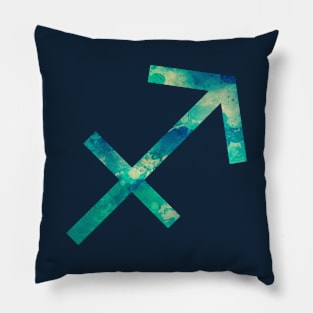 Sagittarius Zodiac Watercolor Design Pillow