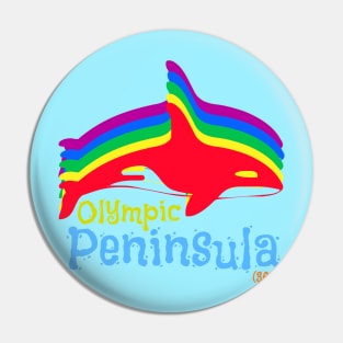 Orca Rainbow Olympic Peninsula Love Pin