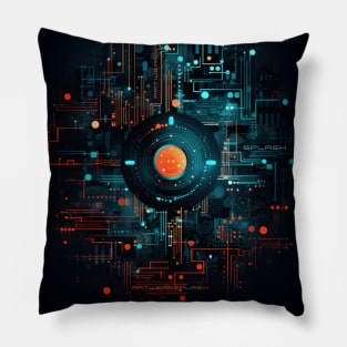 Streatwear cyber techno pattern Pillow