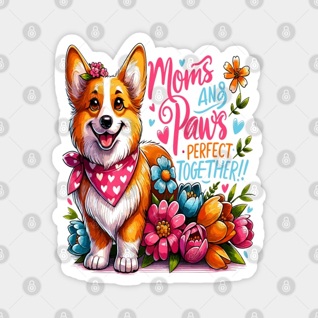 Paws and Moms Perfect Together Magnet by maknatess