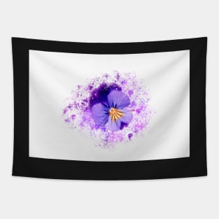 Purple pansy on white background Tapestry