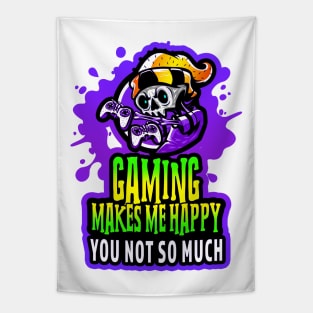 Gaming Makes Me Happy You Not So Much Purple Lime Tapestry