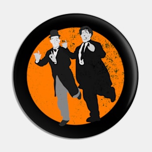 Grunge Urban Laurel and Hardy - Orange Pin