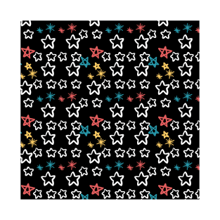 Black Star Pattern T-Shirt