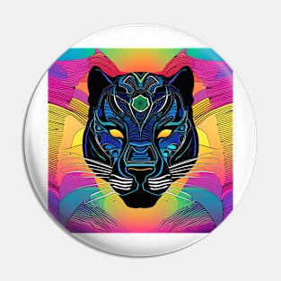 Psychedelic Black Panther Print Pin