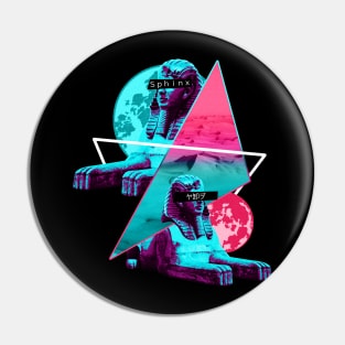 Vaporwave Sphinx Pyramids Moons Pin