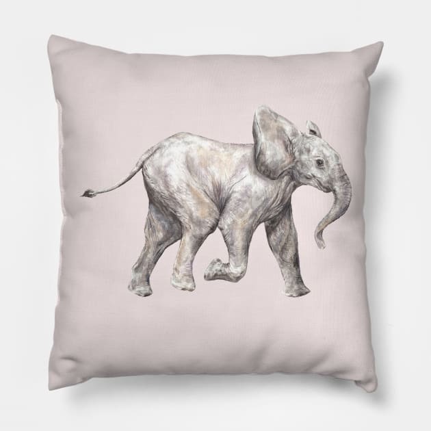 Baby Elephant Pillow by wanderinglaur