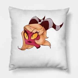 Moxie in Drag - Helluva Boss Moxxie Imp Karen gray Pillow