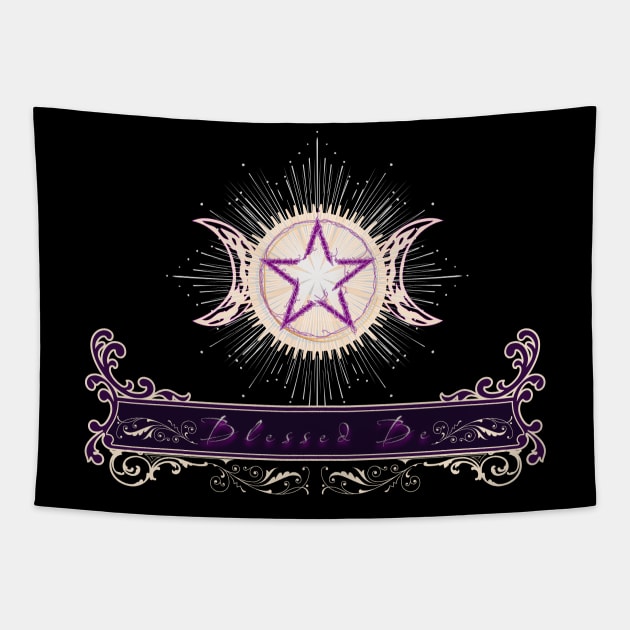 Blessed Be - Purple Edition Tapestry by mythikcreationz