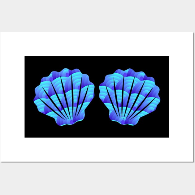 Funny Mermaid Shell Bra Top product Festival' Sticker