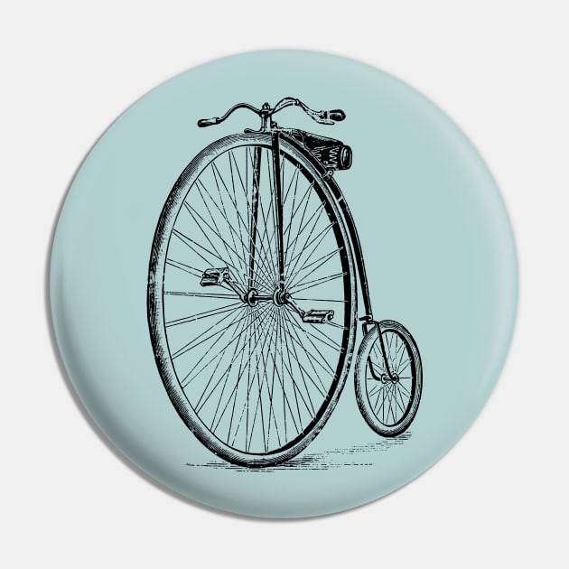 Penny Farthing Vintage Style Illustration Pin by DankFutura