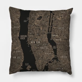 new york city map drawing Pillow