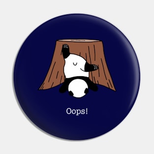 Clumsy baby panda bear cub (white) Pin