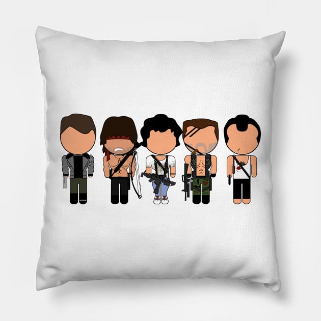 80s Action No.1 - "Vector-Eds" Pillow by TwistedKoala