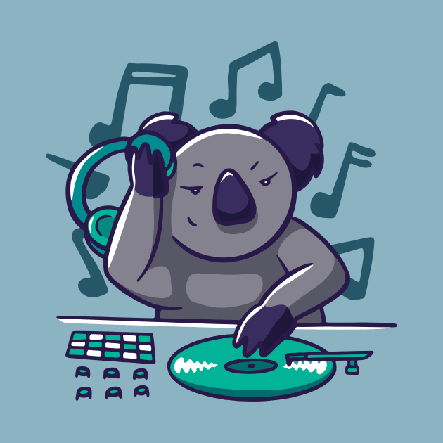 Cute Cartoon Koala DJ by SLAG_Creative