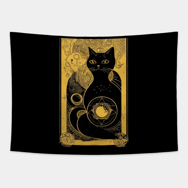 Black Cat Tarot Tapestry by PixieDustVibes