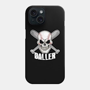 Baseball Baller Skull Phone Case