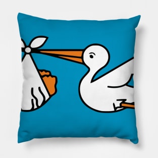Stork With Baby Pillow