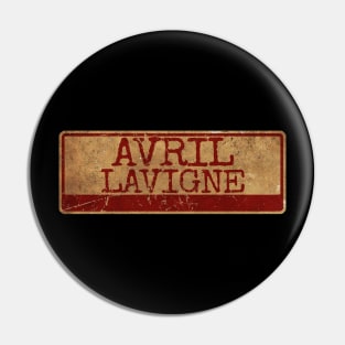 Aliska text red gold retro Avril Lavigne Pin