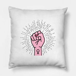 Feminist hand with female symbol Pillow