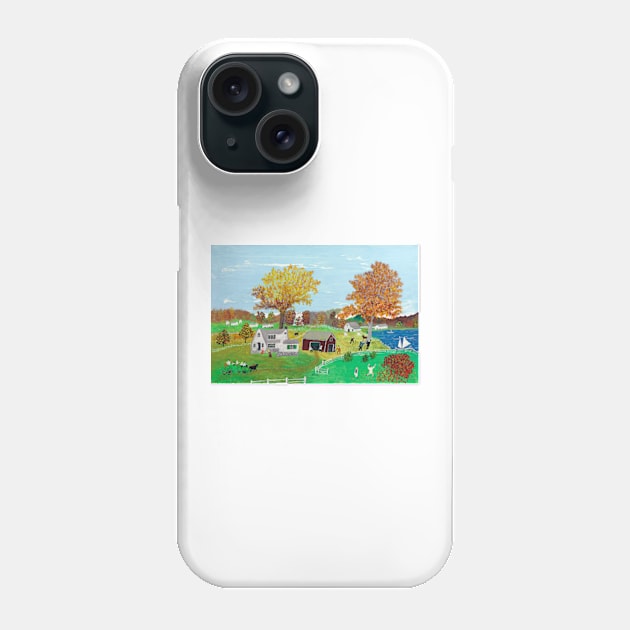 Grandma Moses Early Fall Art Print 1951 Anna Mary Robertson Naïve Art Primitivism Phone Case by ZiggyPrint