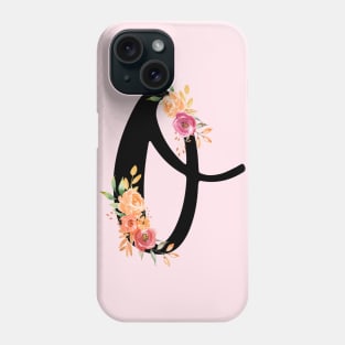 Letter O With Watercolor Floral Wreath Phone Case