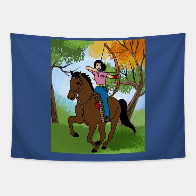 Archery With A Bow And Arrow Tapestry by flofin