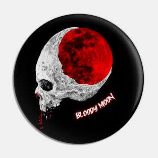 Bloody Moon - Lunar Bleeding Skull Pin