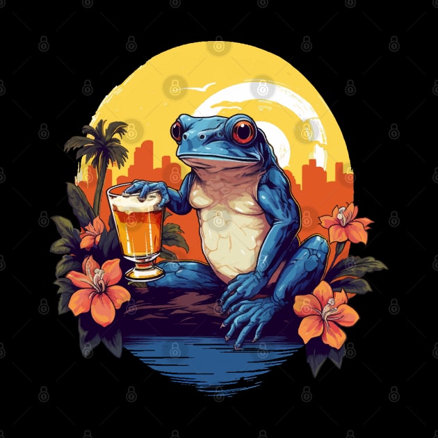 Coqui Frog Holding a Beer by VelvetRoom