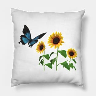 butterfly and sunflowers Pillow
