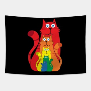 Rainbow cats Tapestry