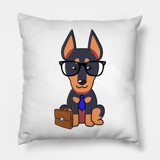 Funny alsatian is on the way to work Pillow by Pet Station