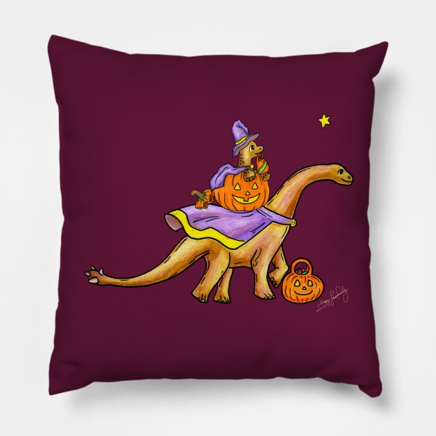 Halloween Dino Baby and Parent Pillow by Happy Lines Family