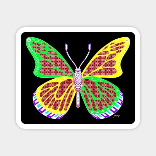 miss butterfly ecopop in mexican ornament art in bug realm Magnet