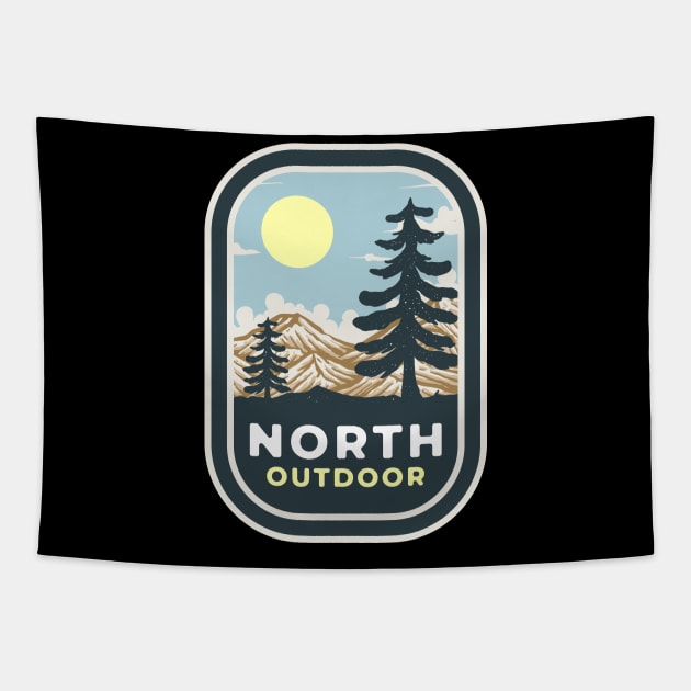 North Outdoor Tapestry by Fledermaus Studio