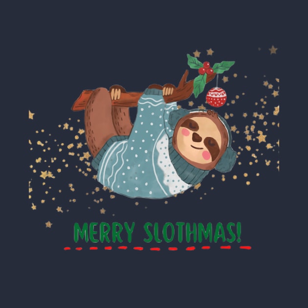 Christmas Sloth Merry Slothmas by FabDesign