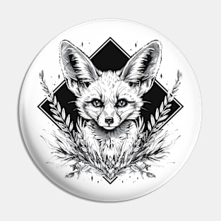 Fennec fox in plants diamond shape Pin