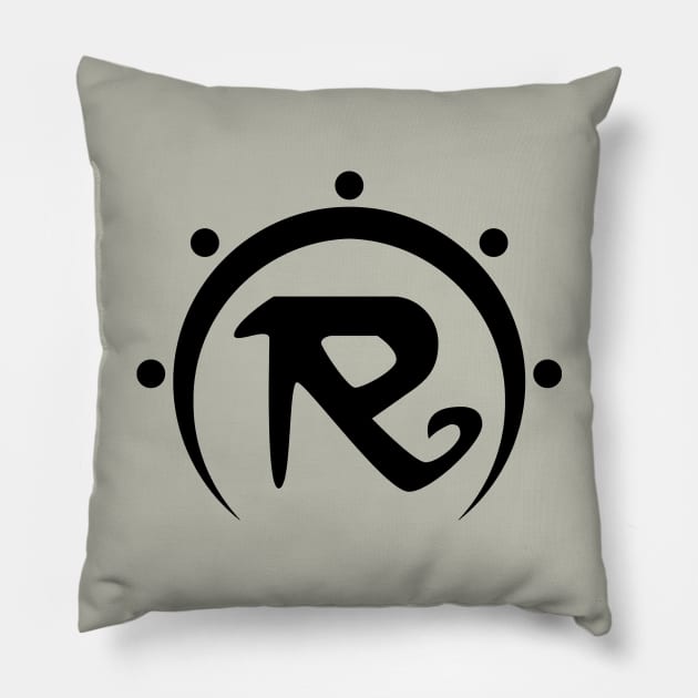 Rampart Icon Black Pillow by Paul Draw