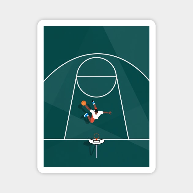 Shoot Hoops | Basketball Court Artwork Magnet by From Above