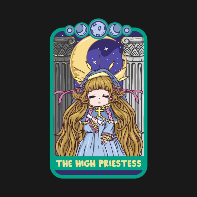 The High Priestess - Cute Kawaii Anime Tarot Shirt by biNutz