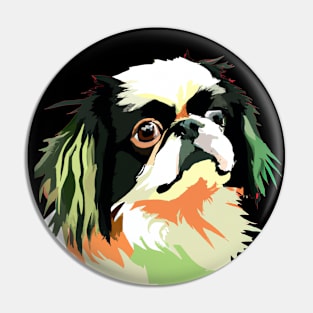 Japanese Chin Pop Art - Dog Lover Gifts Pin