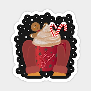 Christmas cup, gingerbread men, hot cocoa, sweet christmas Magnet